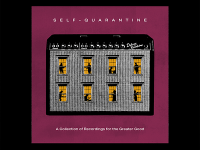 Self-Quarantine Album album album art amplifier bass cassette cover art cover design drums guitar halftone illustration music piano record retro tape texture trumpet typography window