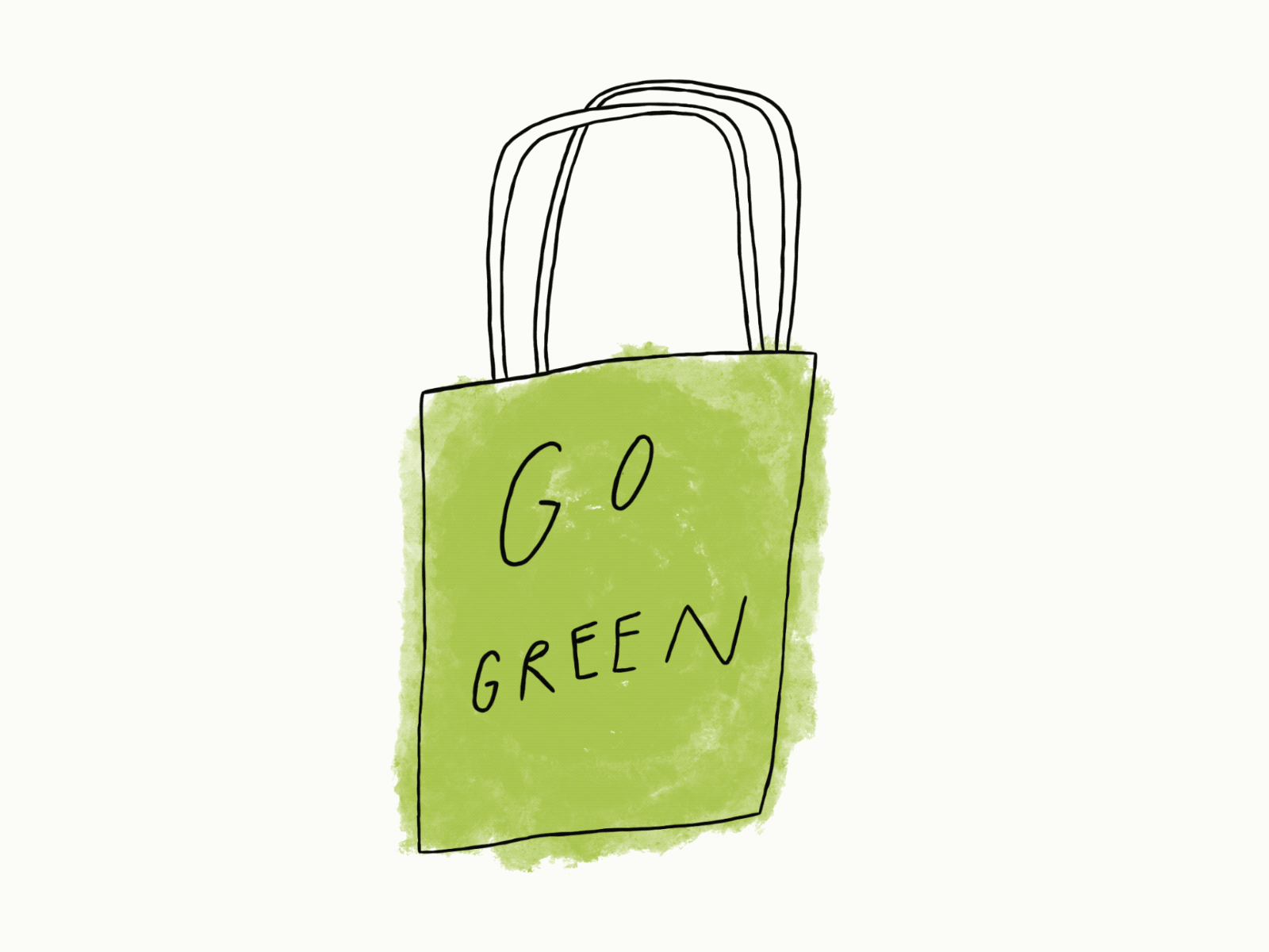 Go green, think green doodle eco eco bag ecology gif go green green hand drawn illustration
