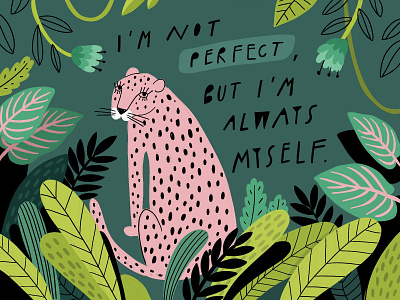I'm always myself. animal be yourself doodle illustration jungle motivation quote t-shirt t-shirt design tropical tropics wild