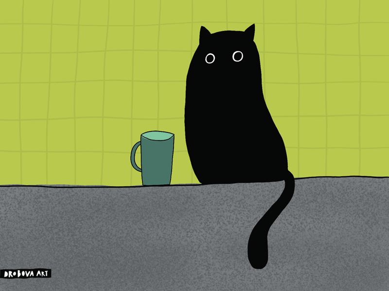It was an accident. animated animated gif animation cat gif hand drawn illustraion pet
