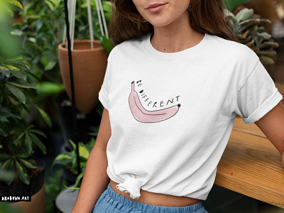 Be different. T-shirt design design girl hand drawn illustration lettering people t shirt t-shirt tshirt