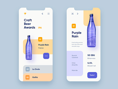 Craft Beer Awards app awards beer clean landing product purple ui ux