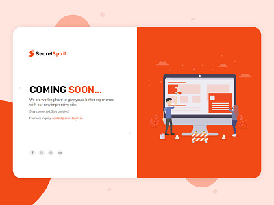 Coming Soon Page coming soon page construction creative developers redesign concept teamwork trending trends 2019 typography ui uidesign under construction website ideas website inspiration