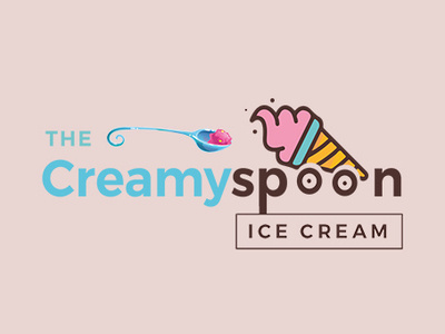The Creamy Spoon - Logo Design brand brand identity branding creamy creative agency creative design icecream idea inspiration logo 2019 logo design spoon trends2019