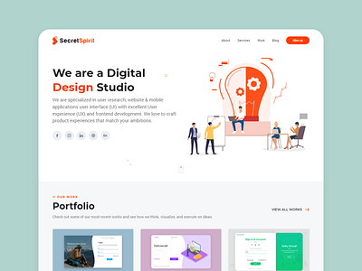 Secretspirit : Landing page design branding creative idea illustration landingpage trending typography ui ui design user experience userinterface ux design webdesign