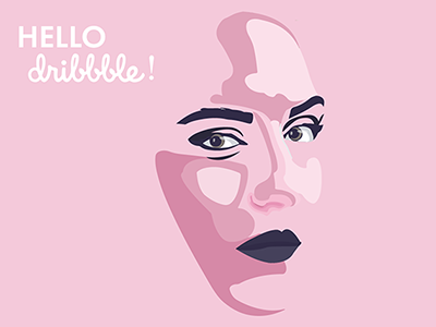 Hello Dribble! digital illustration portrait