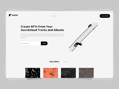 ROODI is a fully decentralized music platform. branding cryptocurrency dashboard illustration interface nft soundcloud ui ux web design