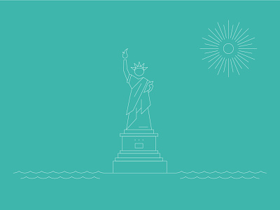 Statue of Liberty architecture branding design illustration illustrator line art nyc statue of liberty