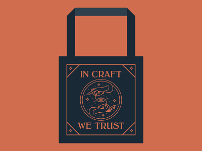 Craft Cult bags craft cult design eye hands illustration illustrator line art logo needle occult star tote bag tote bags vector