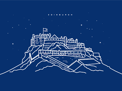 Edinburgh Castle castle edinburgh illustration illustrator line art