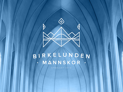 Birkelunden Mannskor Logo branding choir colours emblem icon mark logo mountains norway