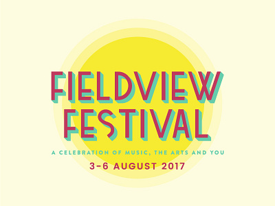 Fieldview Festival 2017 logo branding bright colour festival fieldview logo sunshine