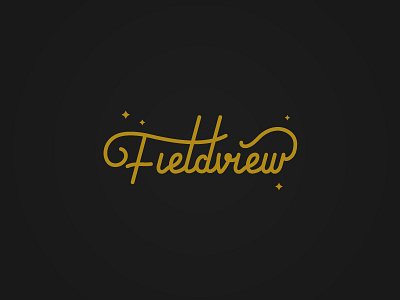 Fieldview script logo branding bright colour festival fieldview logo script sunshine typography