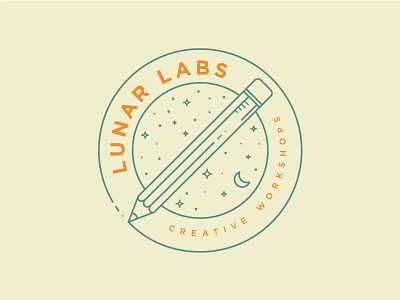 Lunar Labs Icon illustration line lunar moon pencil stars