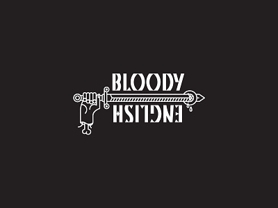 Bloody English Card t-shirt front king line art playing card punk t shirt