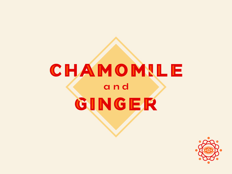 Fitch Brew Co. sparkling tea chamomile & ginger icon design typography vector line art branding illustrator illustration