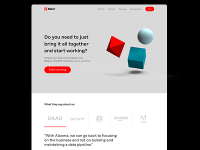 Landing page practice design