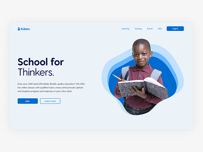 Hero homepage design for Kidato