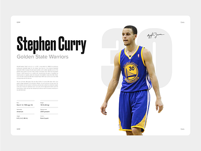 Stephen Curry Preview Page exploration branding design flat graphic design icon illustration logo minimal ui vector