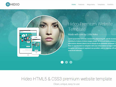 Hideo website template one page parallax template web design website