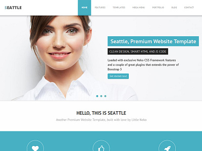 Seattle corporate website template blue corporate template web design website