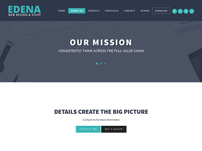 Edena WordPress theme - About us design edena little neko theme themeforest web design website wordpress