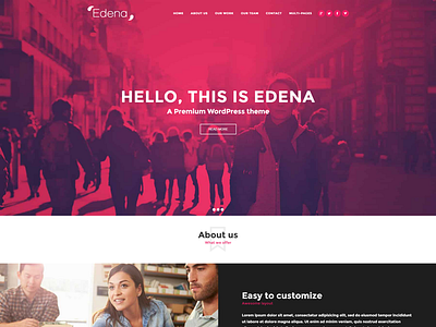 Edena One Page Demo duotone little neko one page one pager pink theme web design wordpress