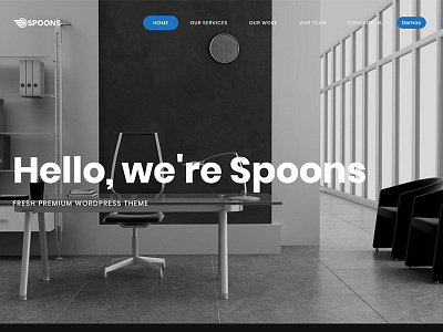 Spoons WordPress Blue business envato little neko theme themeforest ui ux web design wordpress