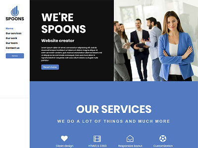 Spoons WordPress Side Menu business envato little neko theme themeforest ui ux web design wordpress