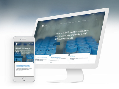 Ablynx early version homepage mockup homepage mockup pharma responsive webdesign
