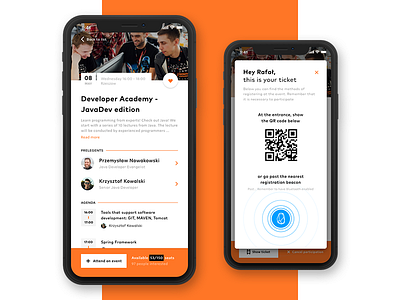 Details and ticket of event - mobile app agenda beacon bluetooth event details events filters ios iphone x mobile notification prelegents ticket