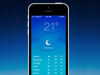 Weather on Sketch iphone sketch ui weather