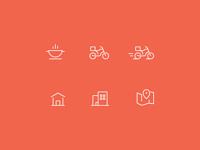 SpoonRocket service icons delivery food icon icons line set tabbar