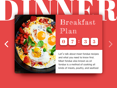Breakfast plan clean fashion flat food simple ui ux web