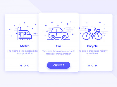 Vehicles app bicycle car clean fashion flat metro simple ui ux vehicles web
