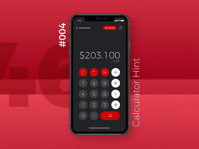 Daily UI #004 - Calculator Hint app calculator calculator hint daily ui daily ui 004 design iphone x ui