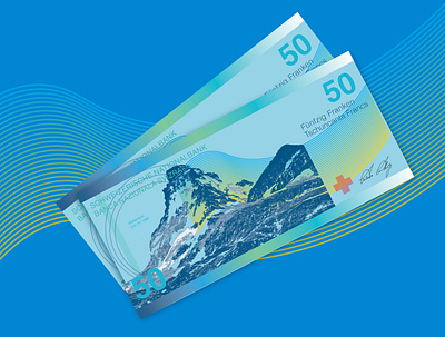 Switzerland Currency banknote branding currency francs graphic design illustration international matterhorn money photoshop switzerland