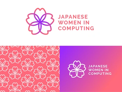 Japanese Women in Computing Logo adobe illustrator branding cherry blossom graphic design japan japanese logo logo design logotype sakura tech tech logo typography