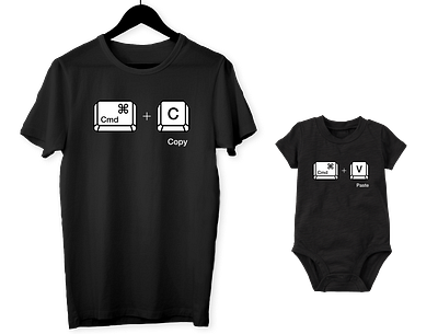 Copy Paste t-shirt & baby bodysuit baby dad son devs fathers day tshirtdesign