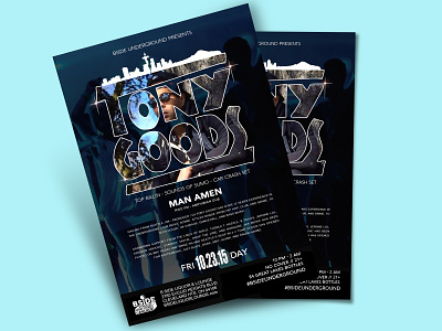 Handbills for Tony Goods at B-Side branding club flyer club night dance music djs graphic design music poster