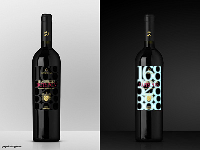 Concept redwine label fluorescent in Black light