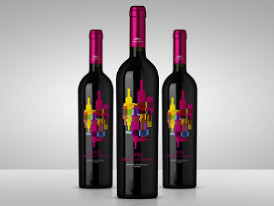 Redwine Gaivosa label modern packaging design pink redwine wine