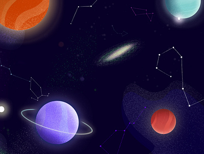 Magical Outer Space galaxy illustration magical planet space star