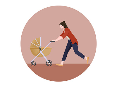 Happy People baby happy illustration mother walk woman