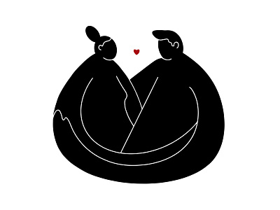 Love II boy couple girl hug illustration love lovers