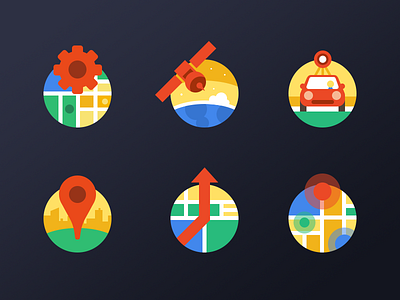 The Flat Map Icon flat google icon map