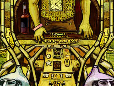 The Chariot (VII) illustration tarot