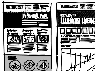 Sketches for Site Redesign design