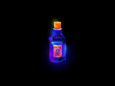 Magical bottle color design fantasy icon illustration light