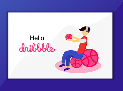 Hello Dribbble animation app branding design flat icon illustration minimal type typography vector website